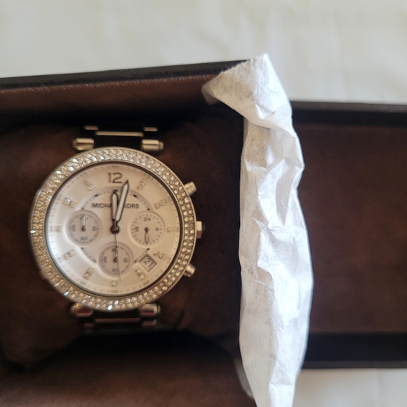 Michael Kors Womens Watch W/Extra Links MK5353 Silver, Box & Booklet New Battery - Picture 7 of 10